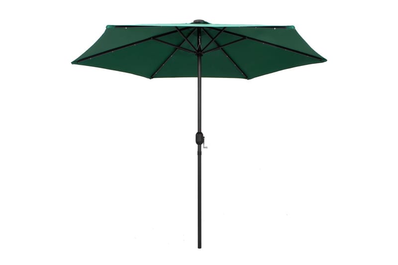 Parasoll med LED-lys og aluminiumsstang 270 cm grønn - Grønn - Hagemøbler - Solbeskyttelse - Parasoller