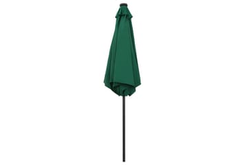 Parasoll med LED-lys og aluminiumsstang 270 cm grønn - Grønn - Hagemøbler - Solbeskyttelse - Parasoller