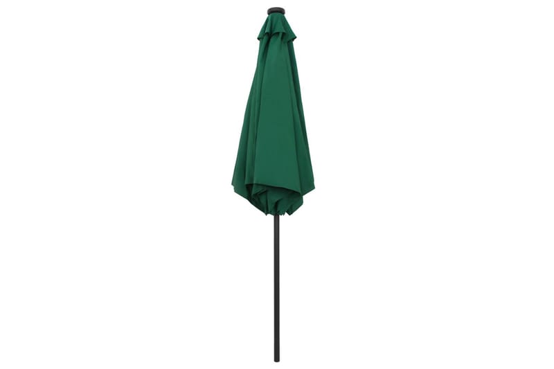 Parasoll med LED-lys og aluminiumsstang 270 cm grønn - Grønn - Hagemøbler - Solbeskyttelse - Parasoller
