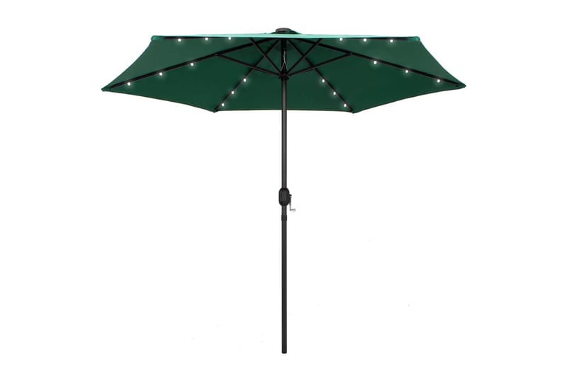 Parasoll med LED-lys og aluminiumsstang 270 cm grønn - Grønn - Hagemøbler - Solbeskyttelse - Parasoller