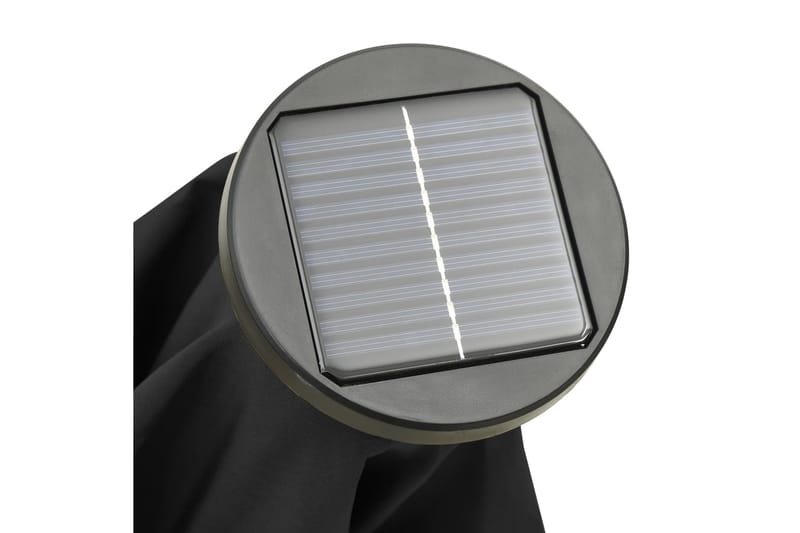Parasoll med LED-lys svart 200x211 cm aluminium - Svart - Hagemøbler - Solbeskyttelse - Parasoller