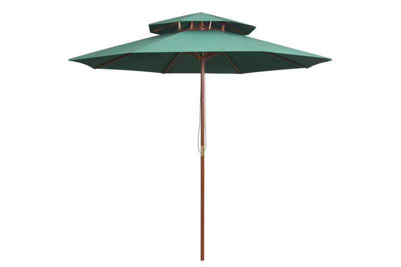 Parasoll med lufteluke 270x270 cm trestang grønn - Grønn - Hagemøbler - Solbeskyttelse - Parasoller