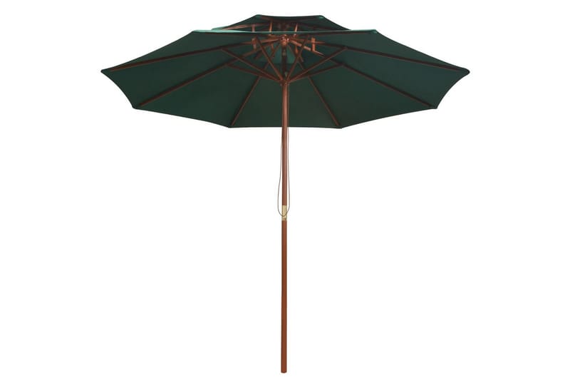 Parasoll med lufteluke 270x270 cm trestang grønn - Grønn - Hagemøbler - Solbeskyttelse - Parasoller
