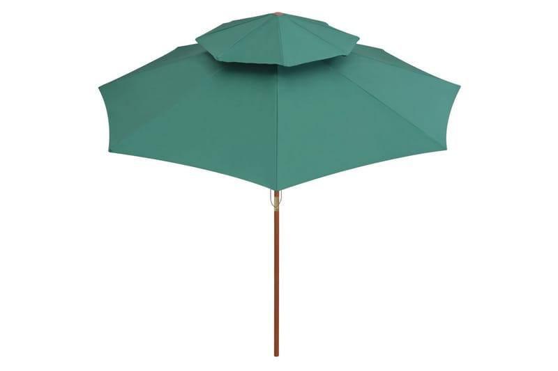 Parasoll med lufteluke 270x270 cm trestang grønn - Grønn - Hagemøbler - Solbeskyttelse - Parasoller
