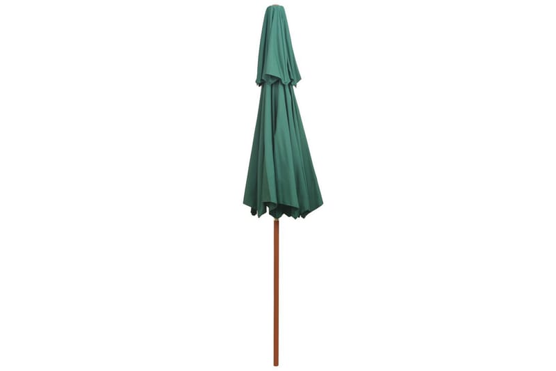 Parasoll med lufteluke 270x270 cm trestang grønn - Grønn - Hagemøbler - Solbeskyttelse - Parasoller