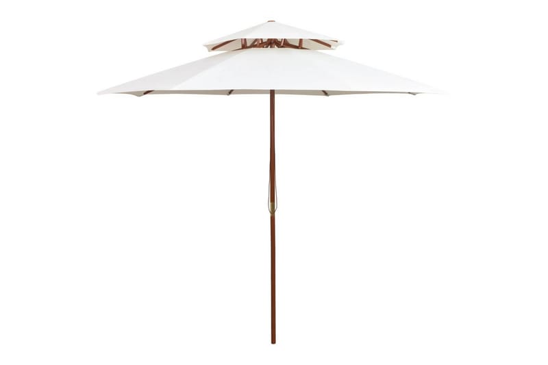 Parasoll med lufteluke 270x270 cm trestang kremhvit - Kremhvit - Hagemøbler - Solbeskyttelse - Parasoller