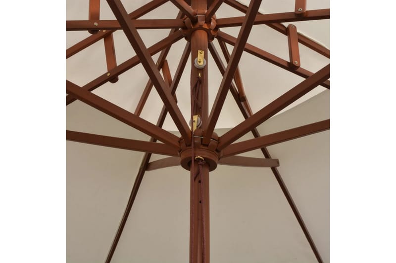 Parasoll med lufteluke 270x270 cm trestang kremhvit - Kremhvit - Hagemøbler - Solbeskyttelse - Parasoller