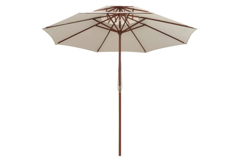 Parasoll med lufteluke 270x270 cm trestang kremhvit - Kremhvit - Hagemøbler - Solbeskyttelse - Parasoller