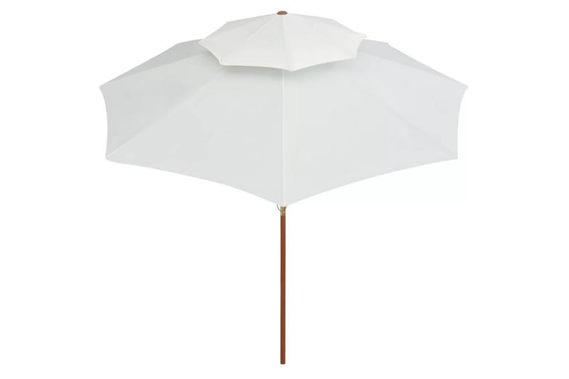 Parasoll med lufteluke 270x270 cm trestang kremhvit - Kremhvit - Hagemøbler - Solbeskyttelse - Parasoller