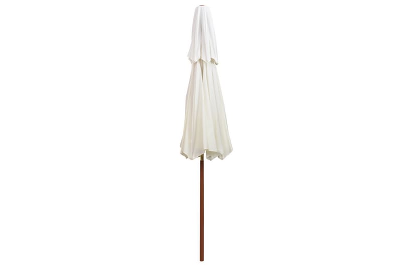 Parasoll med lufteluke 270x270 cm trestang kremhvit - Kremhvit - Hagemøbler - Solbeskyttelse - Parasoller