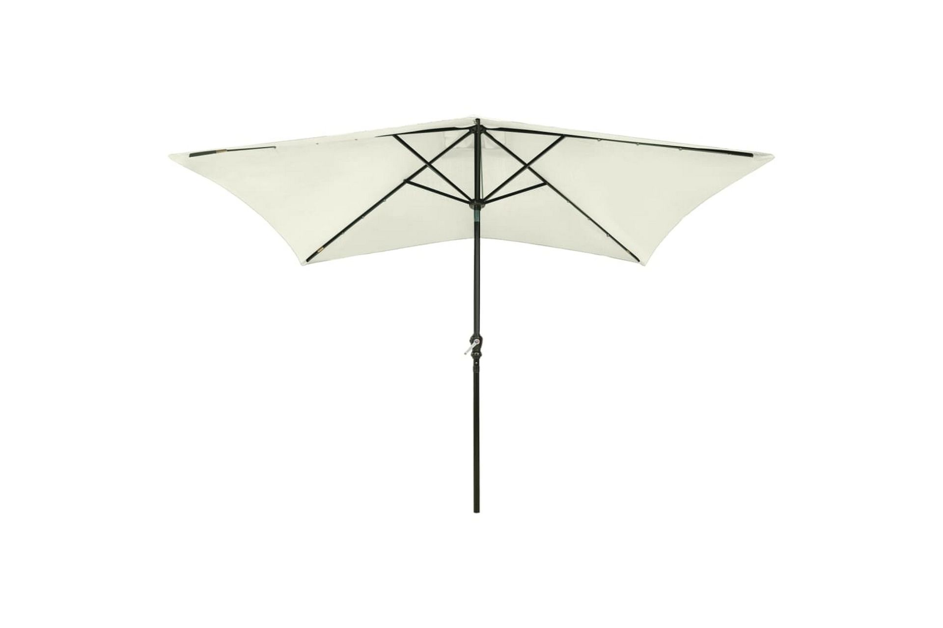 Parasoll med lysdioder og stålstang sand 2x3 m - Hagemøbler - Solbeskyttelse - Parasoller