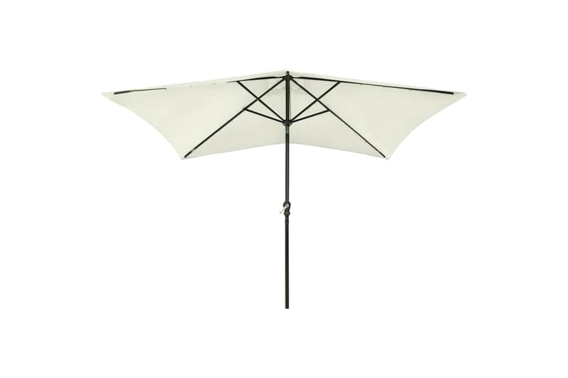 Parasoll med lysdioder og stålstang sand 2x3 m - Hagemøbler - Solbeskyttelse - Parasoller