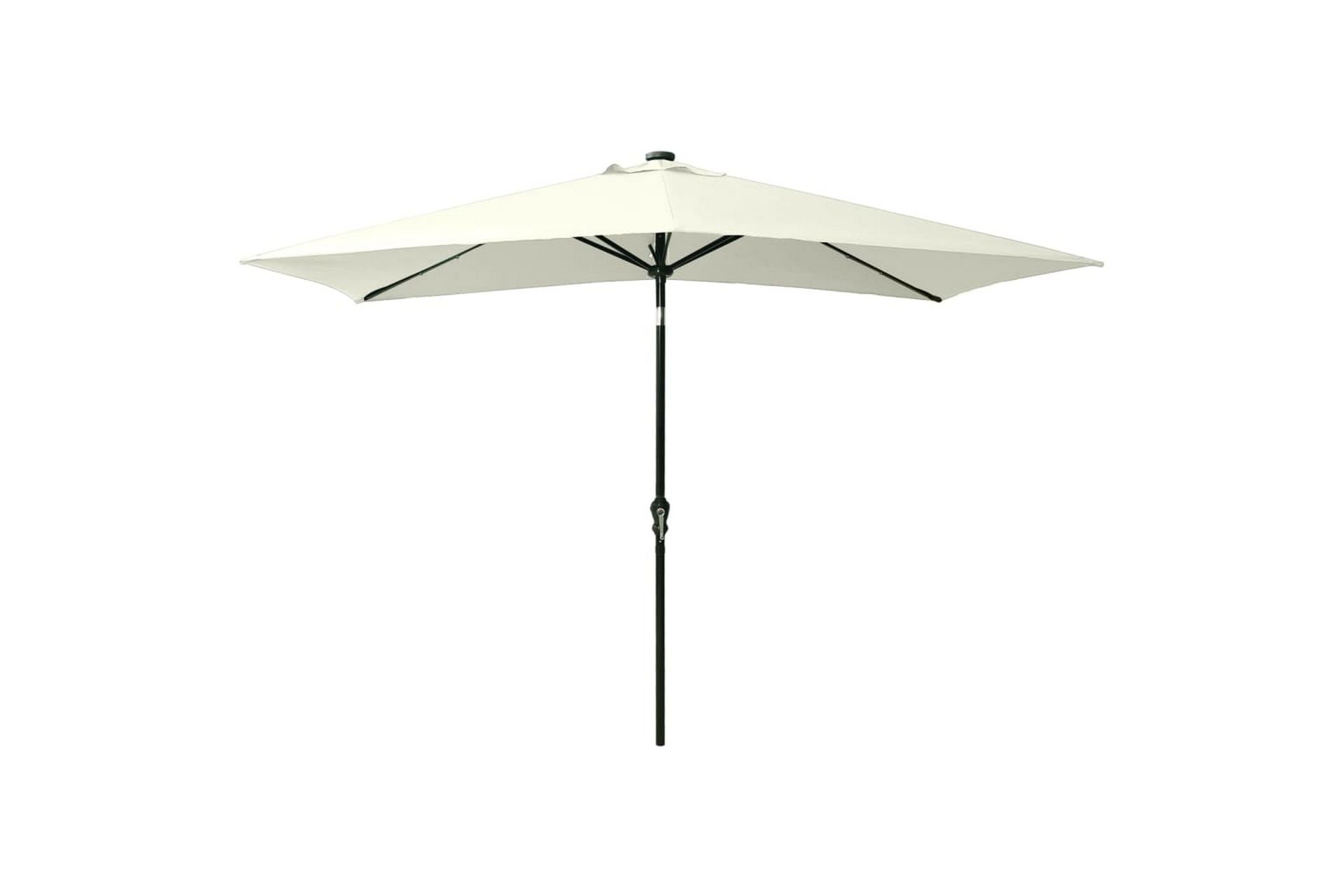 Parasoll med lysdioder og stålstang sand 2x3 m - Hagemøbler - Solbeskyttelse - Parasoller