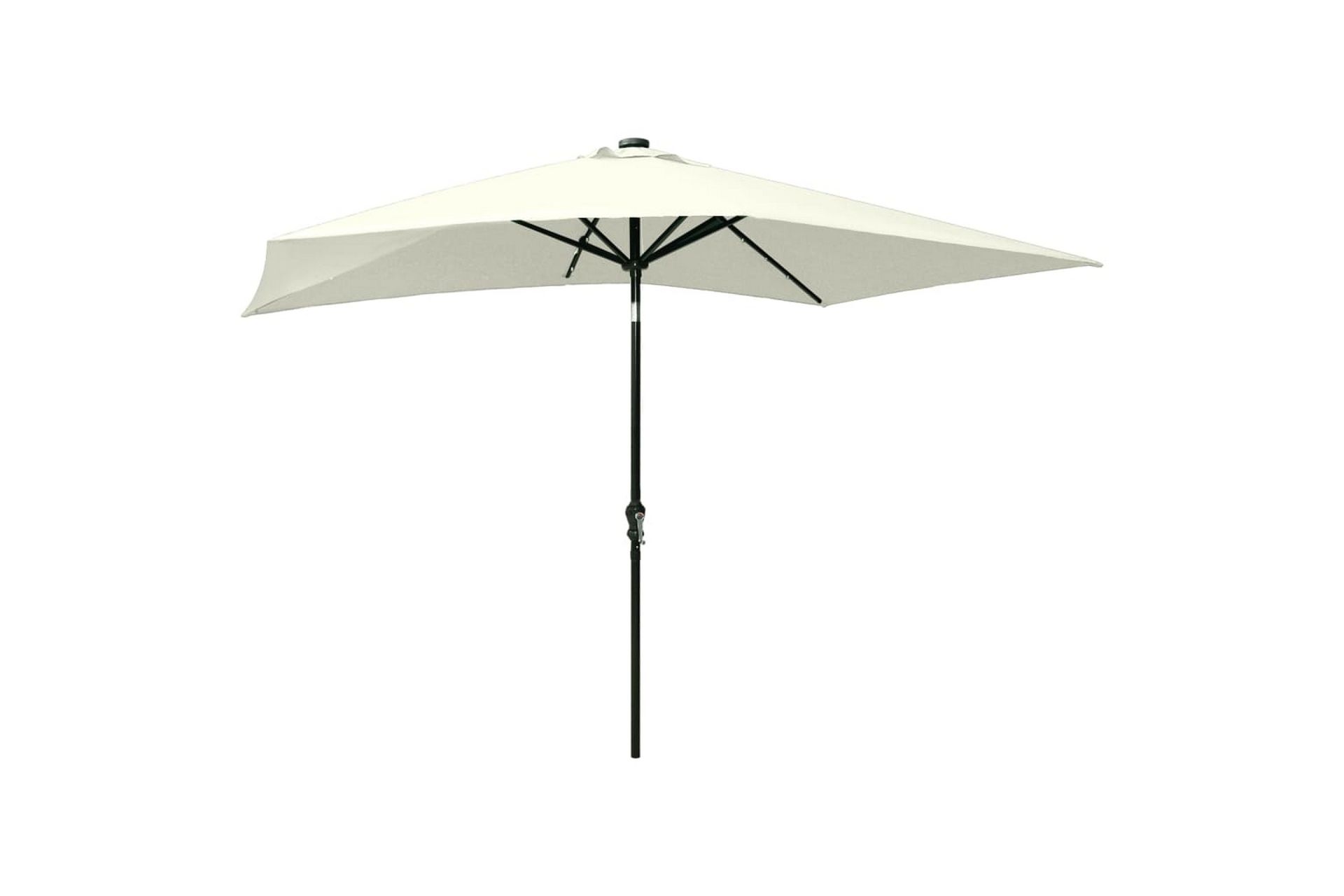 Parasoll med lysdioder og stålstang sand 2x3 m - Hagemøbler - Solbeskyttelse - Parasoller