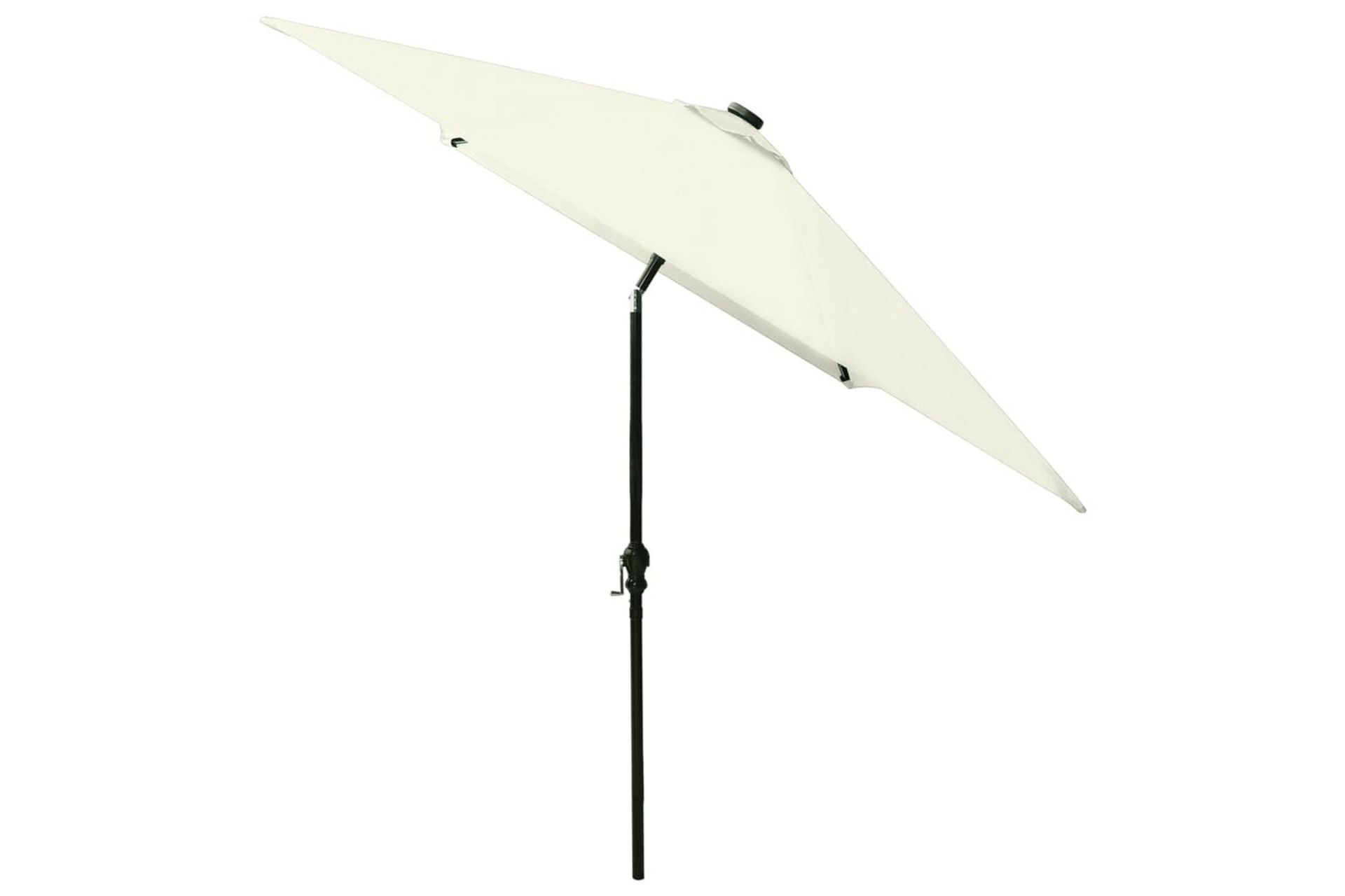 Parasoll med lysdioder og stålstang sand 2x3 m - Hagemøbler - Solbeskyttelse - Parasoller