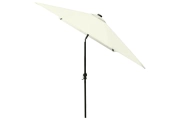 Parasoll med lysdioder og stålstang sand 2x3 m - Hagemøbler - Solbeskyttelse - Parasoller