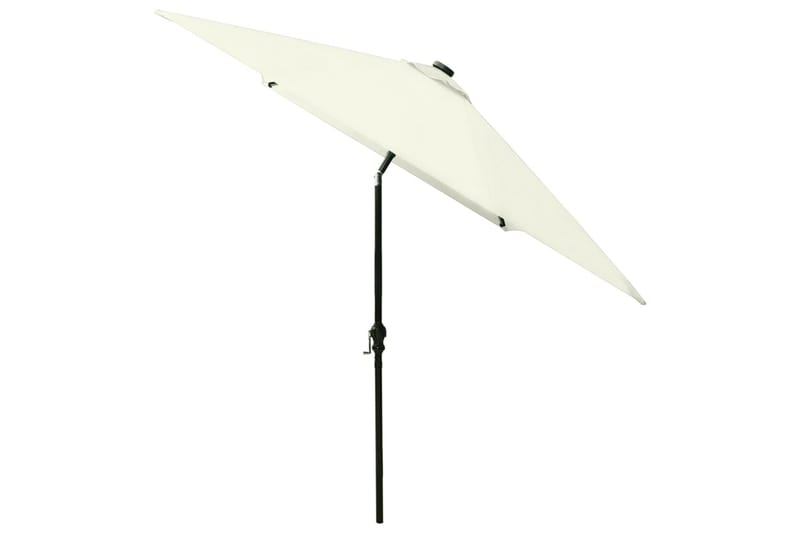 Parasoll med lysdioder og stålstang sand 2x3 m - Hagemøbler - Solbeskyttelse - Parasoller