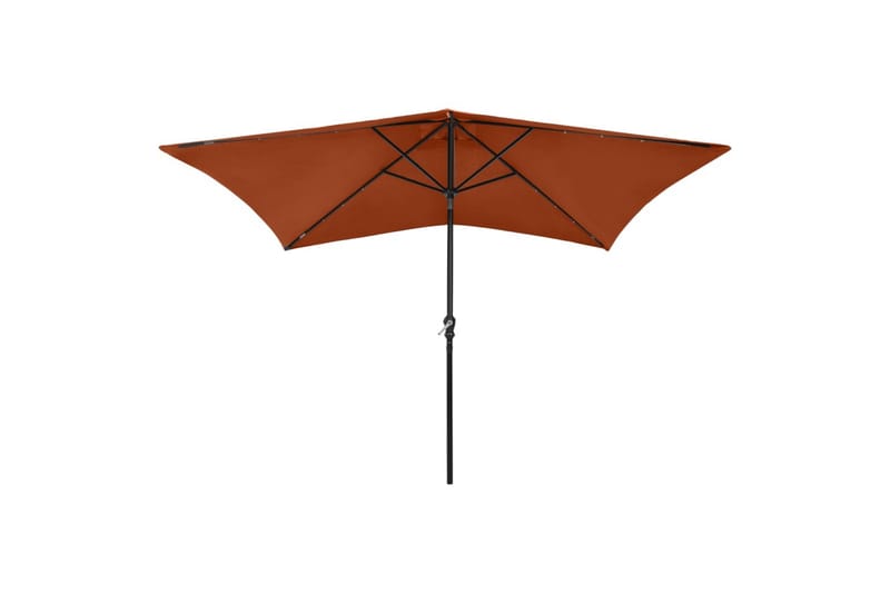 Parasoll med lysdioder og stålstang terrakotta 2x3 m - Hagemøbler - Solbeskyttelse - Parasoller