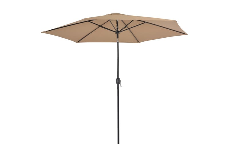 Parasoll med metallstang 300 cm gråbrun - Hagemøbler - Solbeskyttelse - Parasoller