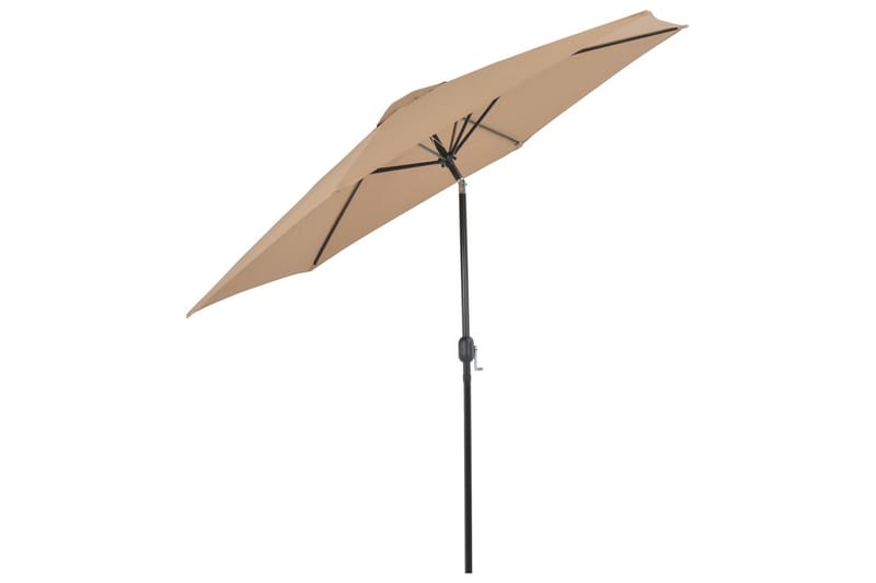 Parasoll med metallstang 300 cm gråbrun - Hagemøbler - Solbeskyttelse - Parasoller