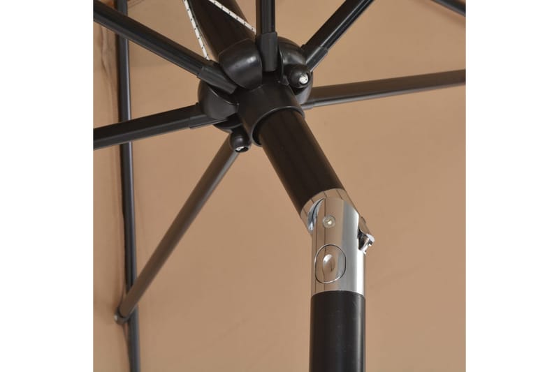 Parasoll med metallstang 300 cm gråbrun - Hagemøbler - Solbeskyttelse - Parasoller