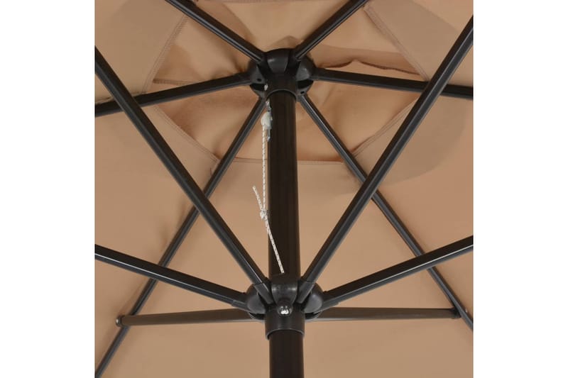 Parasoll med metallstang 300 cm gråbrun - Hagemøbler - Solbeskyttelse - Parasoller