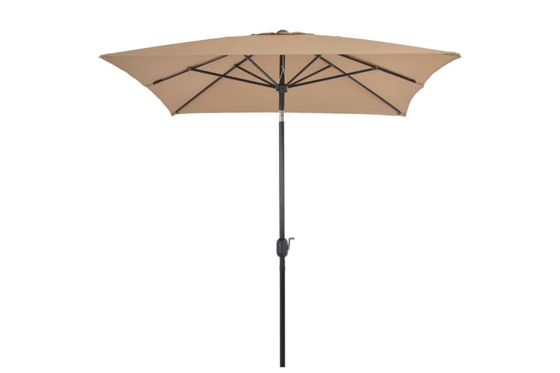 Parasoll med metallstang 300x200 cm gråbrun - Hagemøbler - Solbeskyttelse - Parasoller