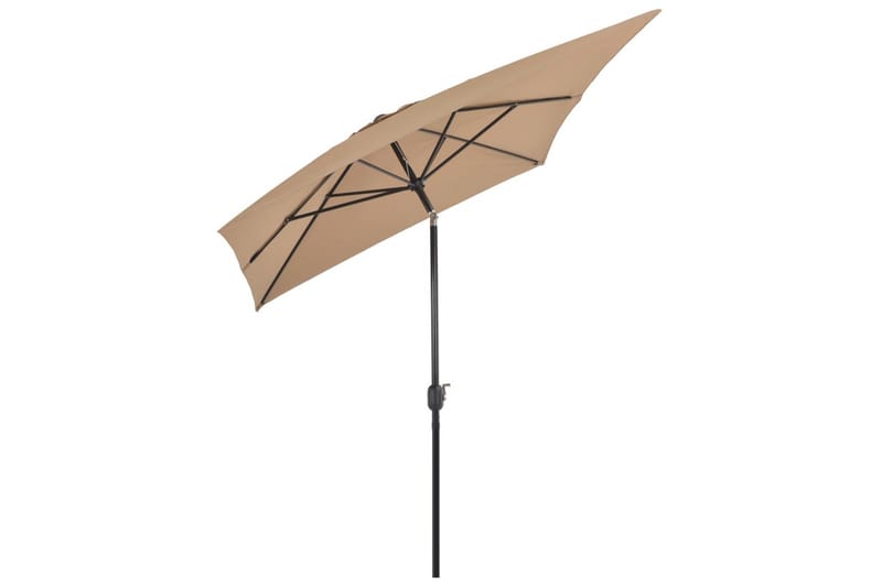 Parasoll med metallstang 300x200 cm gråbrun - Hagemøbler - Solbeskyttelse - Parasoller
