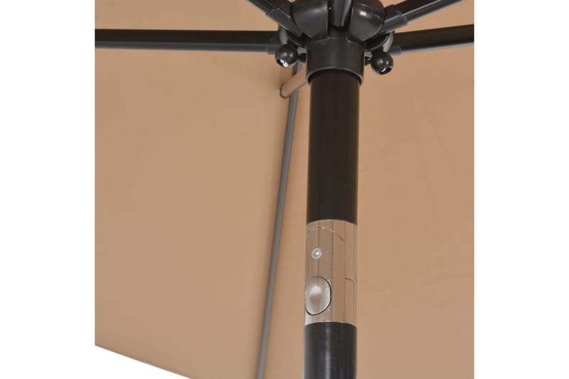 Parasoll med metallstang 300x200 cm gråbrun - Hagemøbler - Solbeskyttelse - Parasoller
