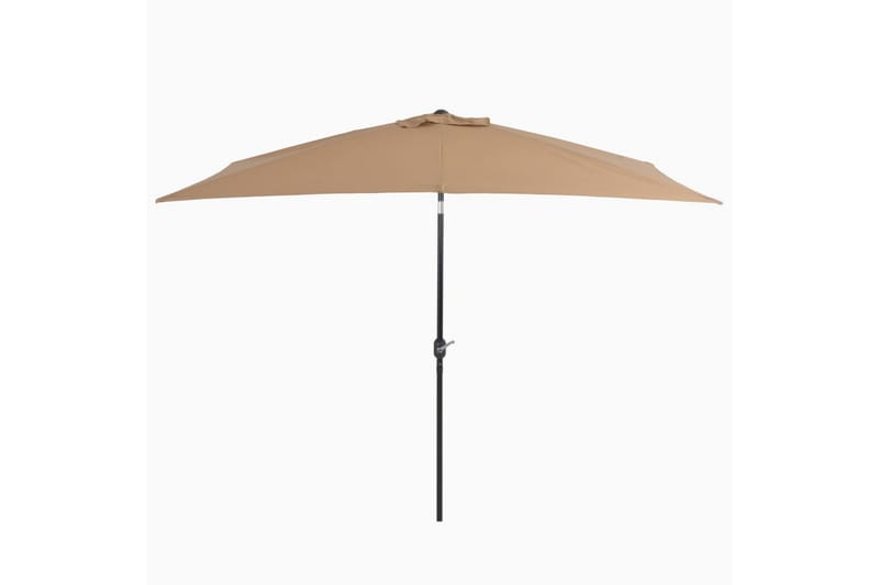 Parasoll med metallstang 300x200 cm gråbrun - Hagemøbler - Solbeskyttelse - Parasoller