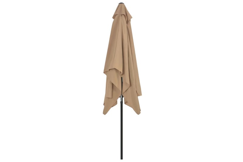 Parasoll med metallstang 300x200 cm gråbrun - Hagemøbler - Solbeskyttelse - Parasoller