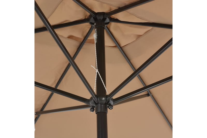 Parasoll med metallstang 300x200 cm gråbrun - Hagemøbler - Solbeskyttelse - Parasoller
