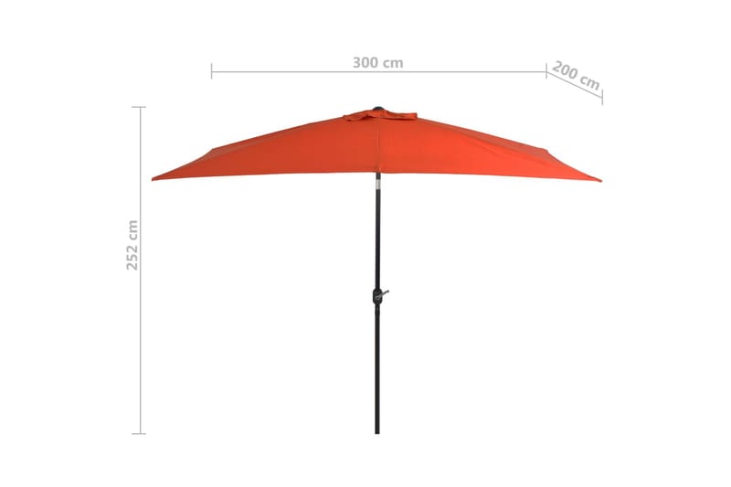 Parasoll med metallstang 300x200 cm terrakotta - Hagemøbler - Solbeskyttelse - Parasoller
