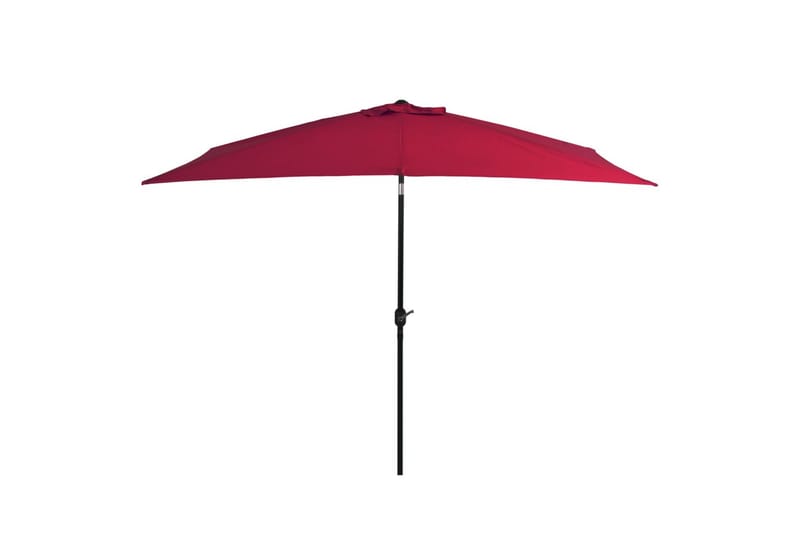 Parasoll med metallstang 300x200 cm vinrød - Hagemøbler - Solbeskyttelse - Parasoller