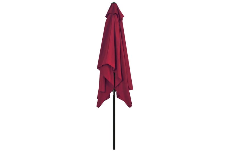 Parasoll med metallstang 300x200 cm vinrød - Hagemøbler - Solbeskyttelse - Parasoller
