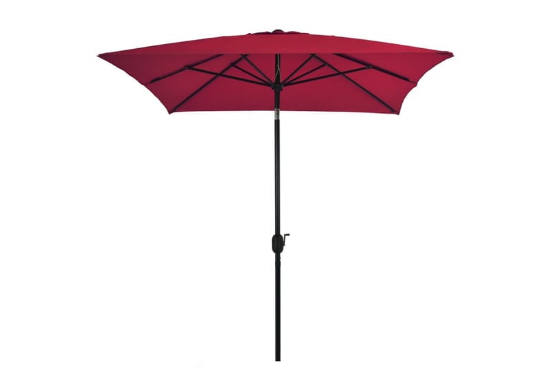 Parasoll med metallstang 300x200 cm vinrød - Hagemøbler - Solbeskyttelse - Parasoller