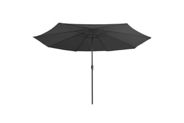 Parasoll med metallstang 400 cm antrasitt - Grå - Hagemøbler - Solbeskyttelse - Parasoller