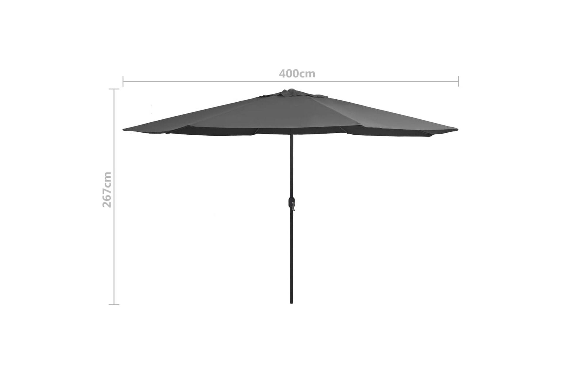 Parasoll med metallstang 400 cm antrasitt - Grå - Hagemøbler - Solbeskyttelse - Parasoller