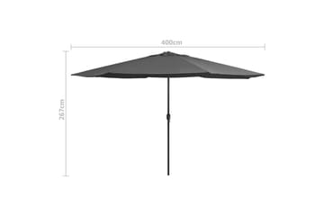 Parasoll med metallstang 400 cm antrasitt - Grå - Hagemøbler - Solbeskyttelse - Parasoller