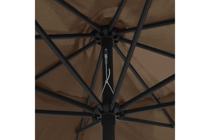 Parasoll med metallstang 400 cm gråbrun - Brun - Hagemøbler - Solbeskyttelse - Parasoller