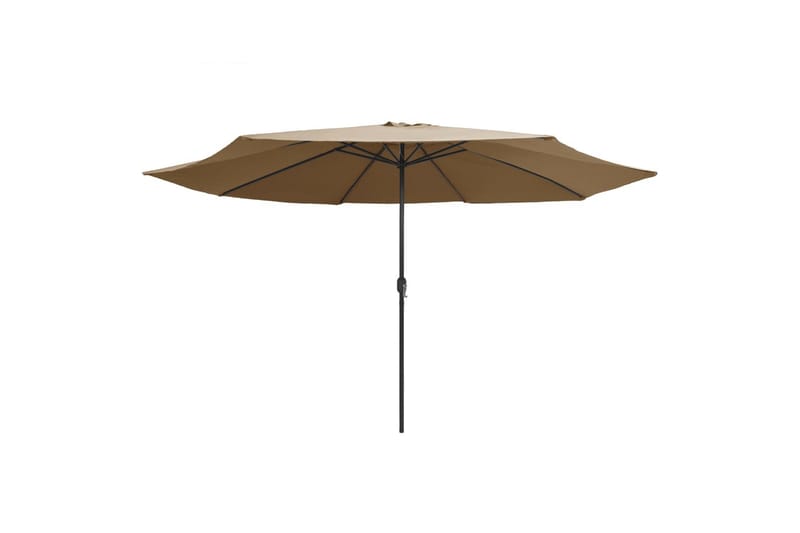 Parasoll med metallstang 400 cm gråbrun - Brun - Hagemøbler - Solbeskyttelse - Parasoller