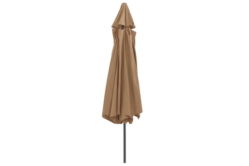 Parasoll med metallstang 400 cm gråbrun - Brun - Hagemøbler - Solbeskyttelse - Parasoller