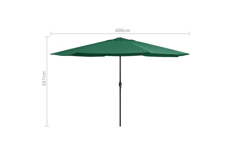 Parasoll med metallstang 400 cm grønn - Grønn - Hagemøbler - Solbeskyttelse - Parasoller