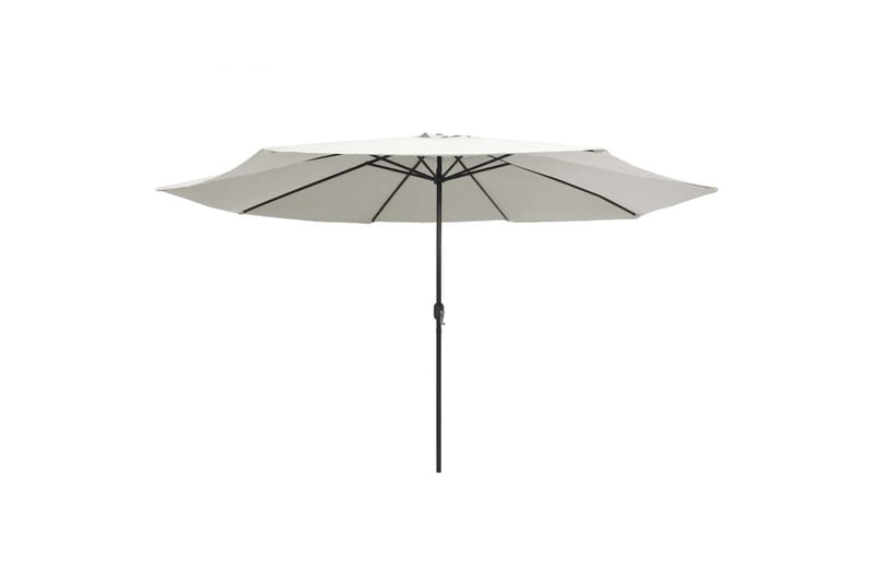 Parasoll med metallstang 400 cm sandhvit - Hvit - Hagemøbler - Solbeskyttelse - Parasoller