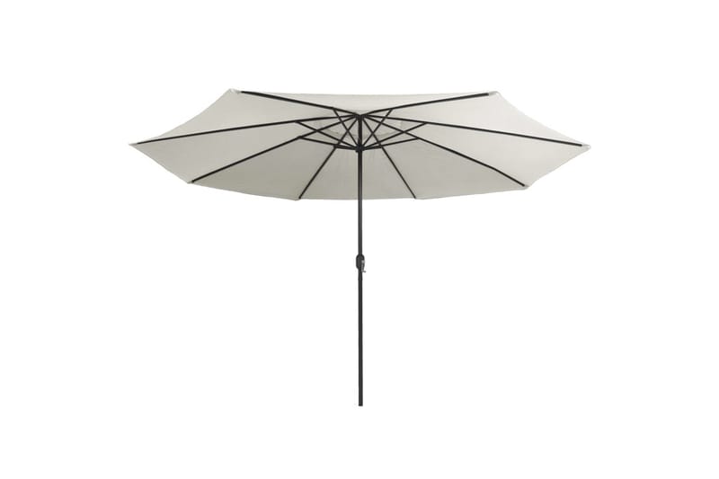 Parasoll med metallstang 400 cm sandhvit - Hvit - Hagemøbler - Solbeskyttelse - Parasoller