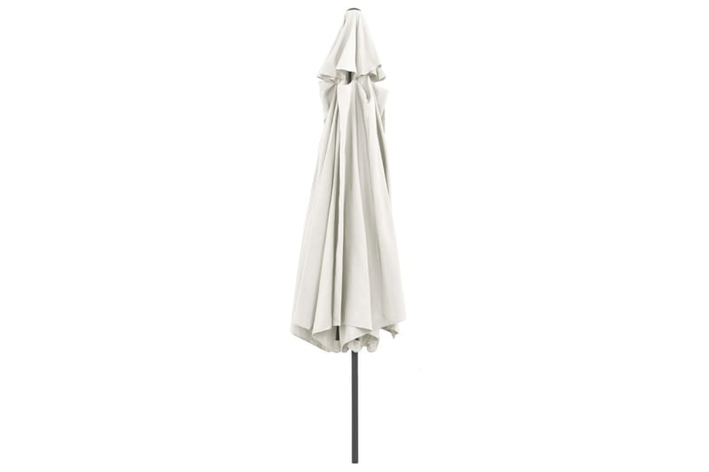 Parasoll med metallstang 400 cm sandhvit - Hvit - Hagemøbler - Solbeskyttelse - Parasoller