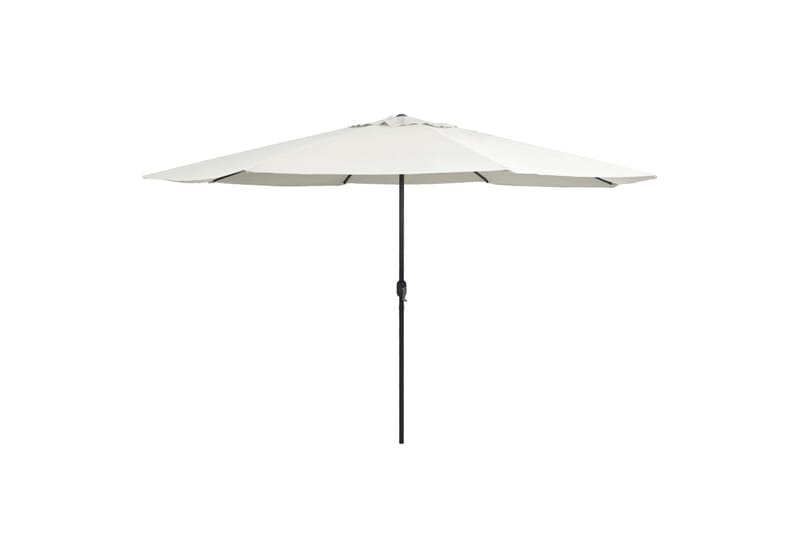 Parasoll med metallstang 400 cm sandhvit - Hvit - Hagemøbler - Solbeskyttelse - Parasoller