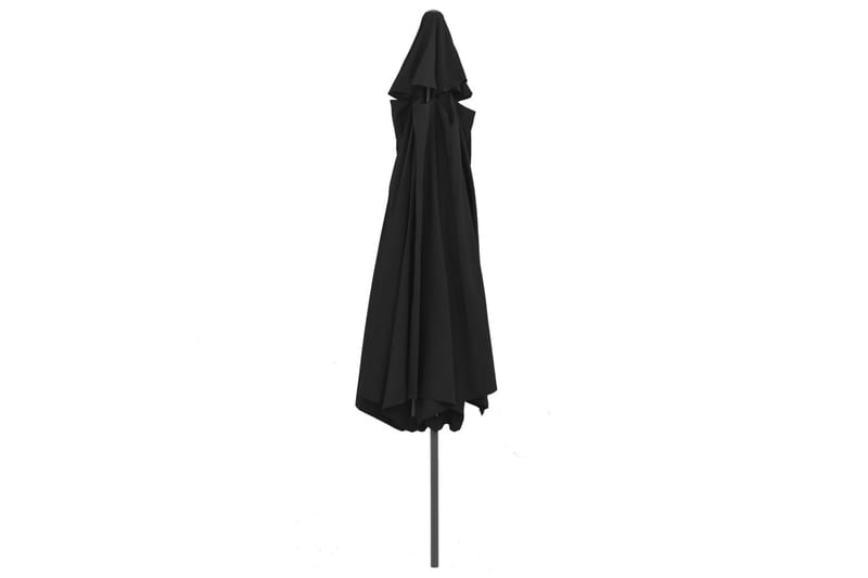 Parasoll med metallstang 400 cm svart - Svart - Hagemøbler - Solbeskyttelse - Parasoller