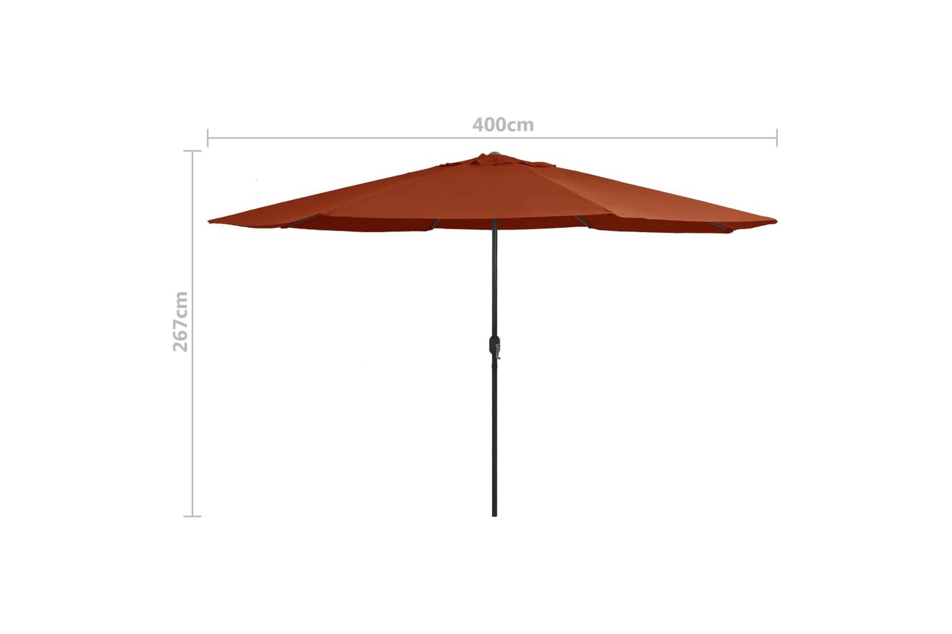 Parasoll med metallstang 400 cm terrakotta - Rød - Hagemøbler - Solbeskyttelse - Parasoller