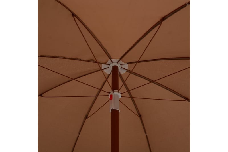 Parasoll med stålstang 180 cm gråbrun - Brun - Parasoller